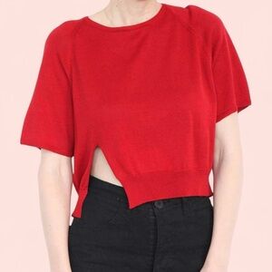 $290 Cordera sweater silk cotton blend with a front slit